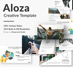 简洁大气的营销类PPT模板(共134页)：Aloza Creative Powerpoint Template